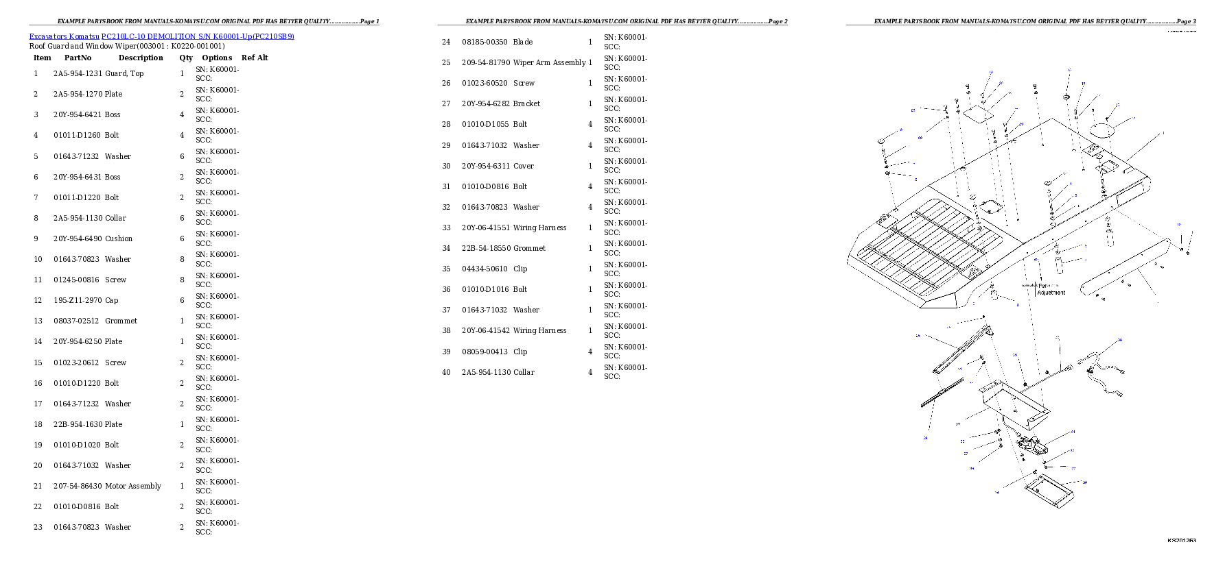 Protected: PC210LC-10 DEMOLITION S/N K60001-Up Partsbook