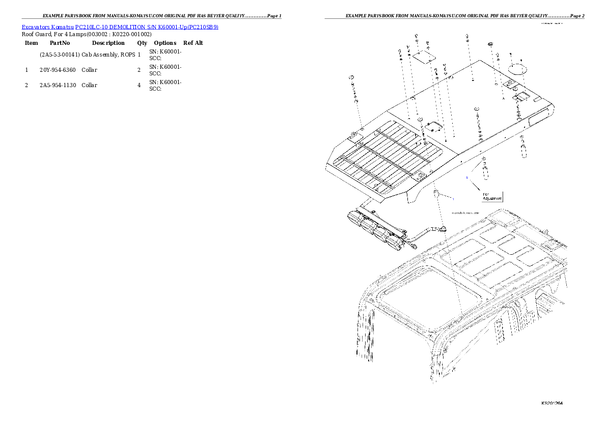 Protected: PC210LC-10 DEMOLITION S/N K60001-Up Partsbook