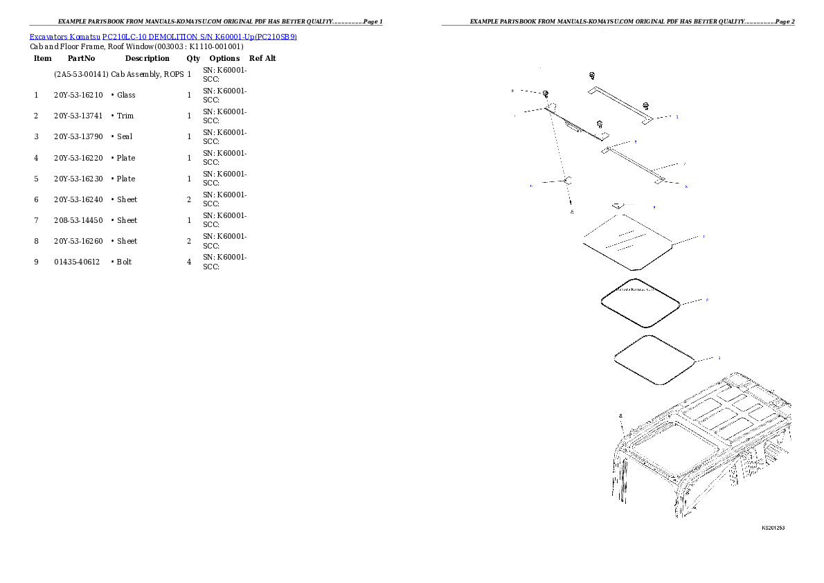 Protected: PC210LC-10 DEMOLITION S/N K60001-Up Partsbook