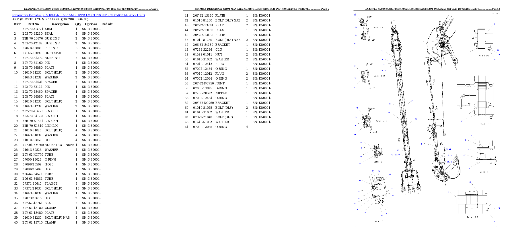 Protected: PC210LC/NLC-8 15M SUPER LONG FRONT S/N K50001-UP Partsbook