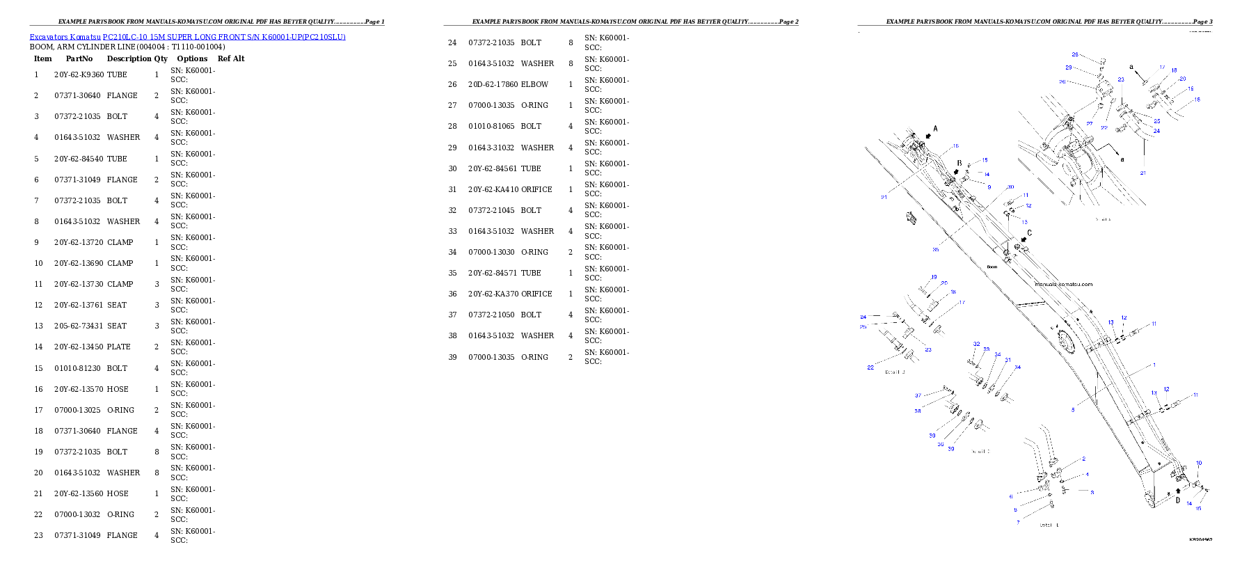 Protected: PC210LC-10 15M SUPER LONG FRONT S/N K60001-UP Partsbook