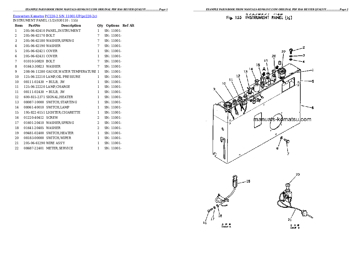 Protected: PC220-2 S/N 11001-UP Partsbook