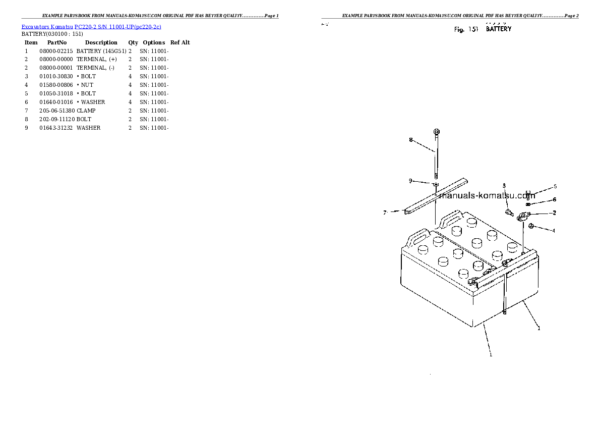 Protected: PC220-2 S/N 11001-UP Partsbook