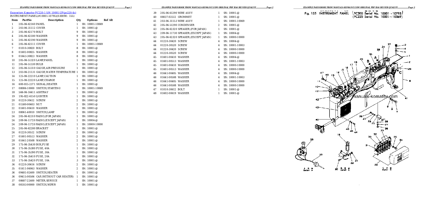 Protected: PC220-1 S/N 10001-UP Partsbook