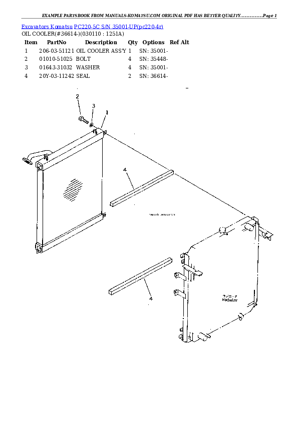 Protected: PC220-5C S/N 35001-UP Partsbook