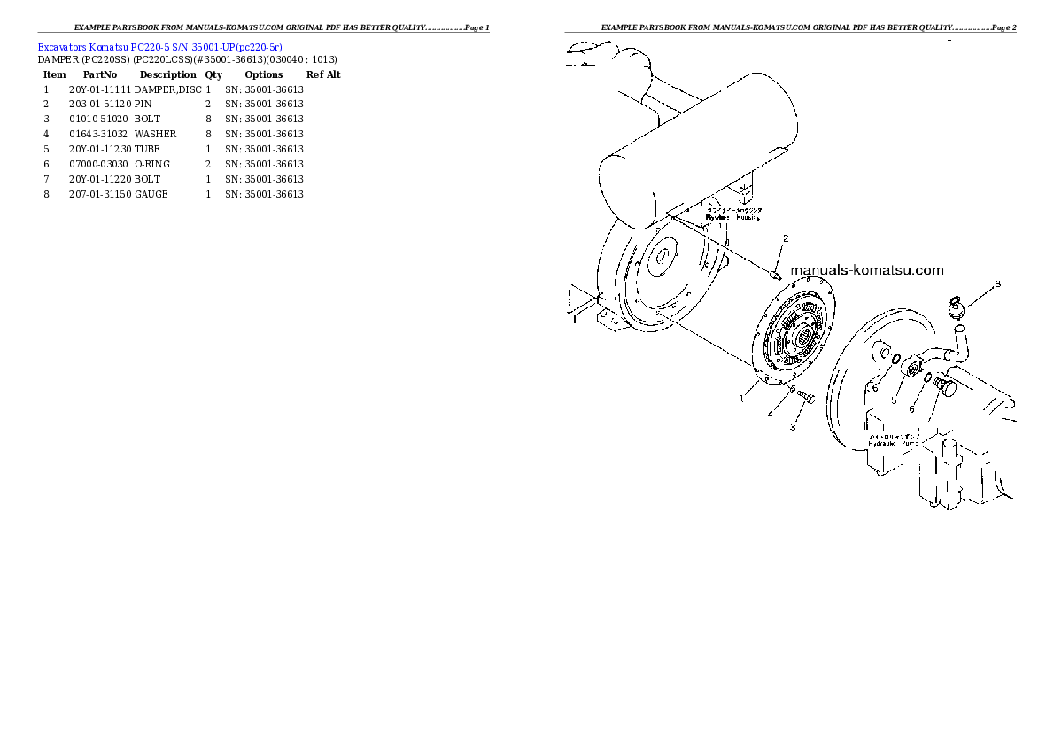Protected: PC220-5 S/N 35001-UP Partsbook