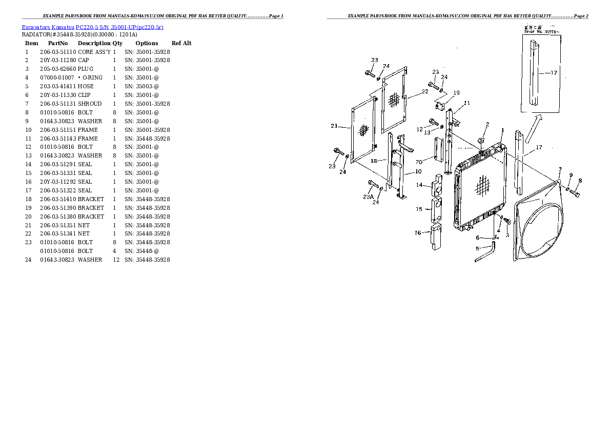 Protected: PC220-5 S/N 35001-UP Partsbook