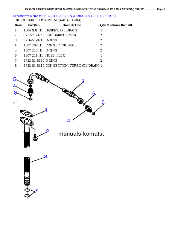 Protected: PC220LC-6LC S/N A82001-A83000 Partsbook