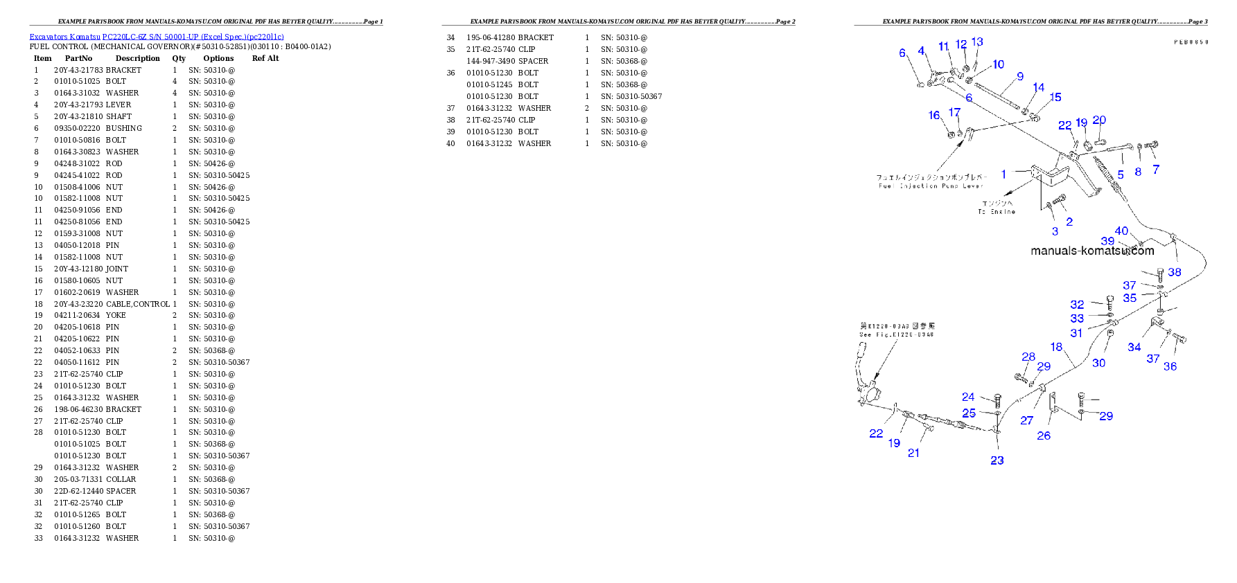 Protected: PC220LC-6Z S/N 50001-UP (Excel Spec.) Partsbook