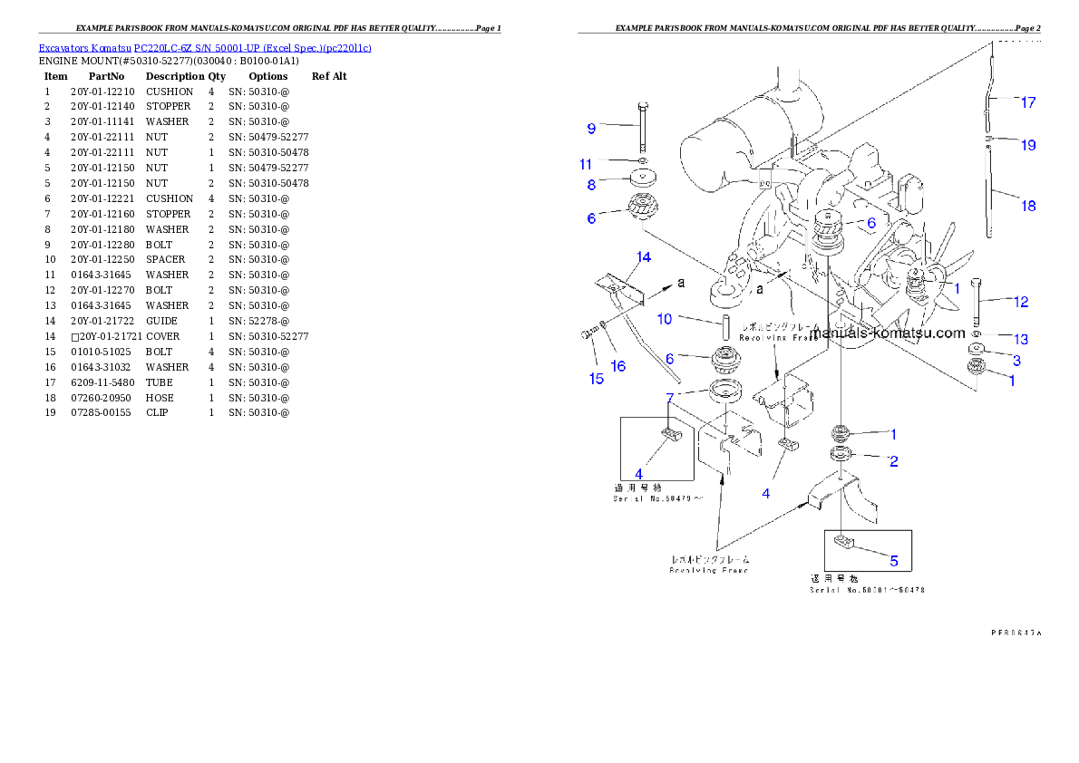 Protected: PC220LC-6Z S/N 50001-UP (Excel Spec.) Partsbook
