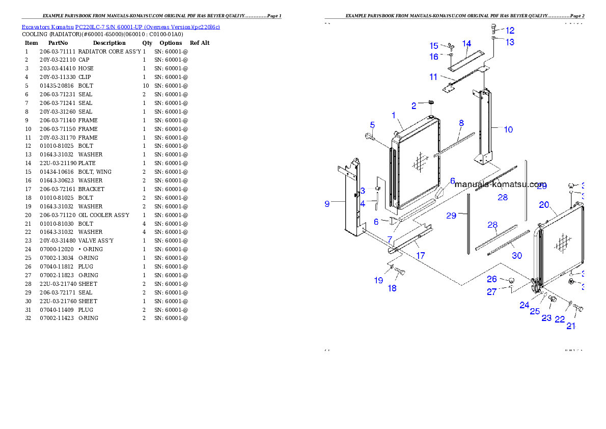 Protected: PC220LC-7 S/N 60001-UP (Overseas Version) Partsbook