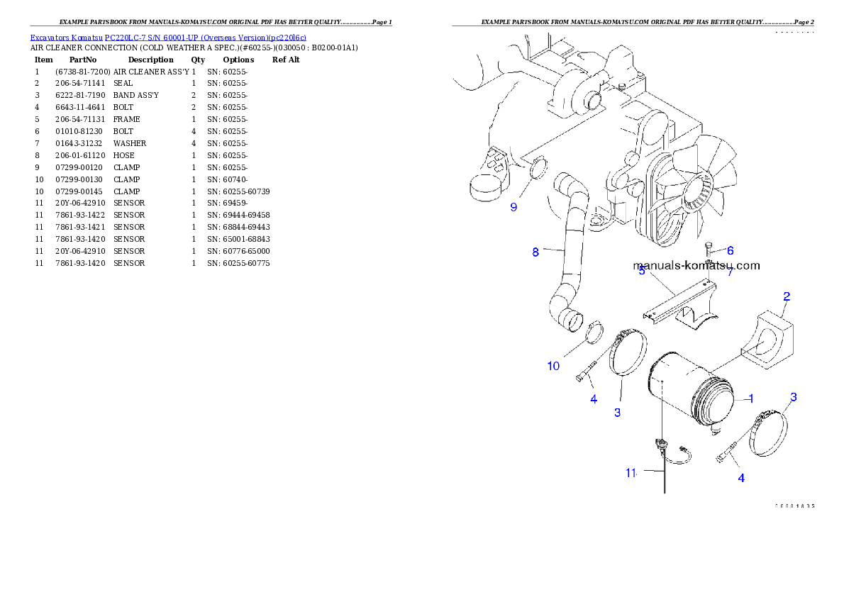 Protected: PC220LC-7 S/N 60001-UP (Overseas Version) Partsbook
