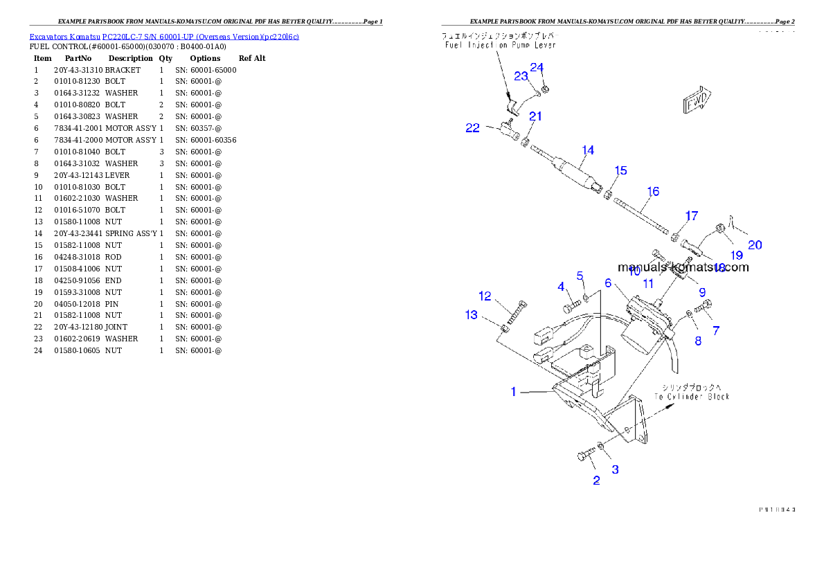 Protected: PC220LC-7 S/N 60001-UP (Overseas Version) Partsbook
