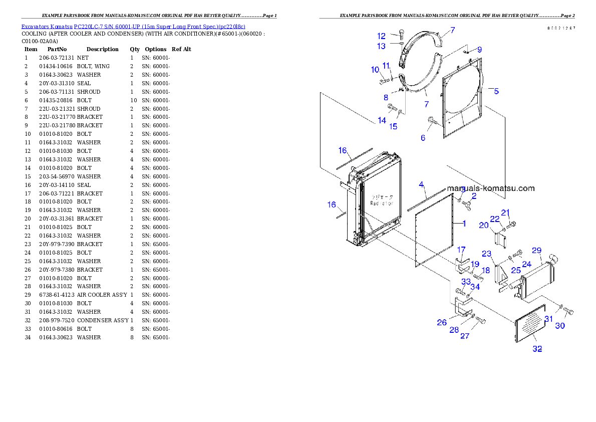 Protected: PC220LC-7 S/N 60001-UP (15m Super Long Front Spec.) Partsbook