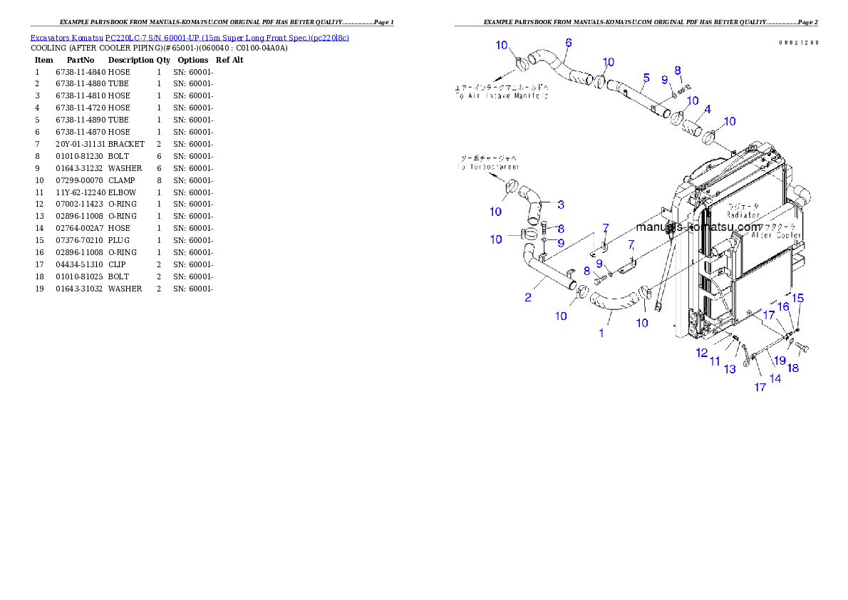 Protected: PC220LC-7 S/N 60001-UP (15m Super Long Front Spec.) Partsbook
