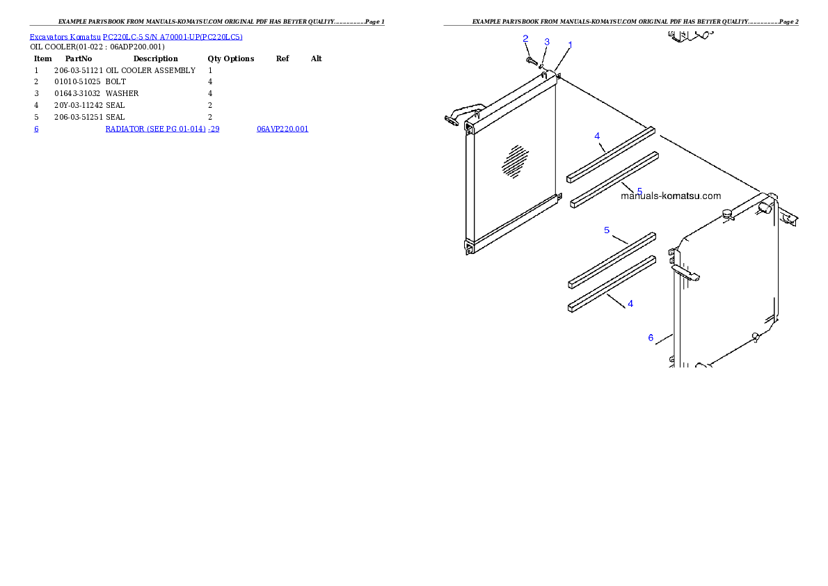 Protected: PC220LC-5 S/N A70001-UP Partsbook