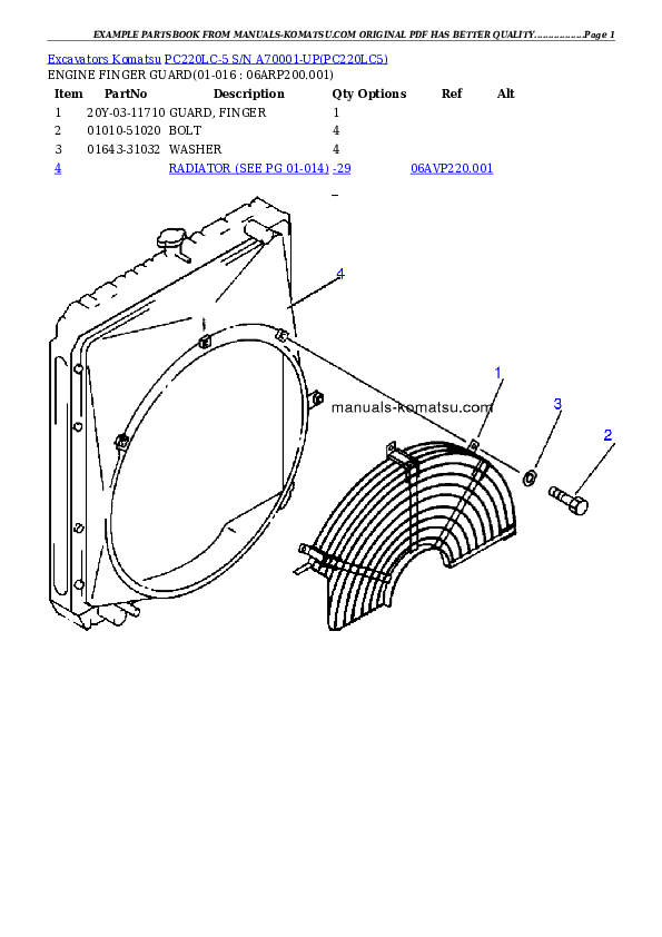 Protected: PC220LC-5 S/N A70001-UP Partsbook
