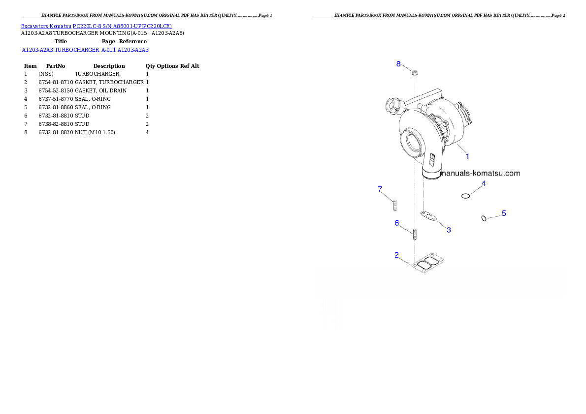 Protected: PC220LC-8 S/N A88001-UP Partsbook