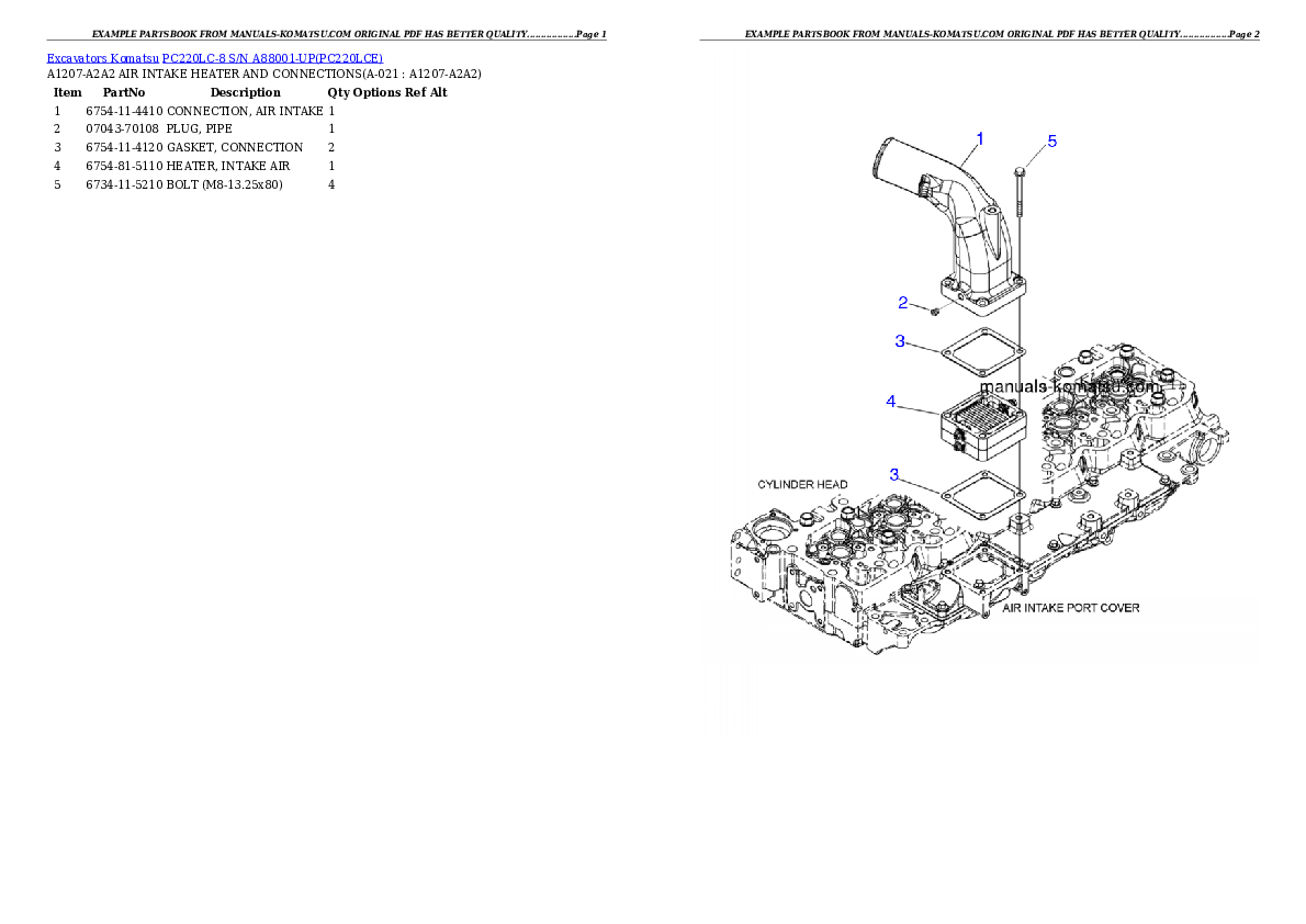 Protected: PC220LC-8 S/N A88001-UP Partsbook