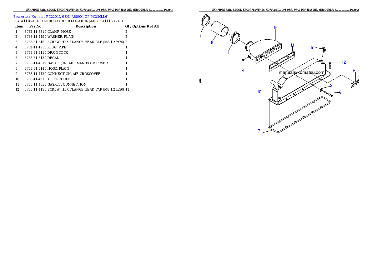 Protected: PC220LL-6 S/N A85001-UP Partsbook