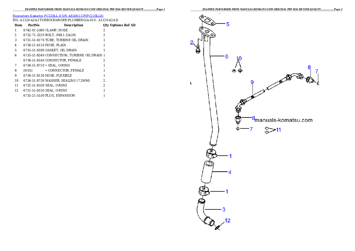 Protected: PC220LL-6 S/N A85001-UP Partsbook