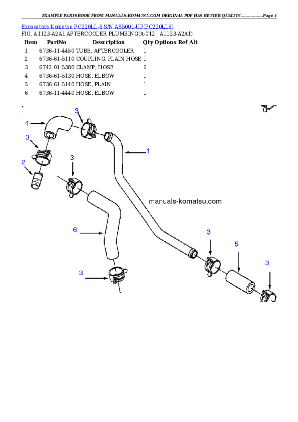 Protected: PC220LL-6 S/N A85001-UP Partsbook