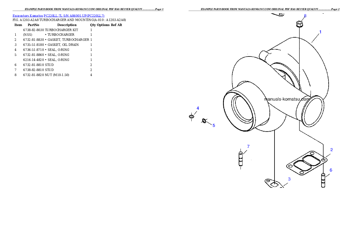 Protected: PC220LL-7L S/N A86001-UP Partsbook