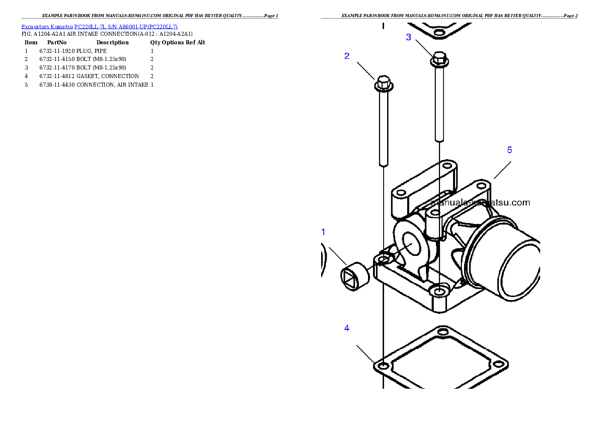 Protected: PC220LL-7L S/N A86001-UP Partsbook