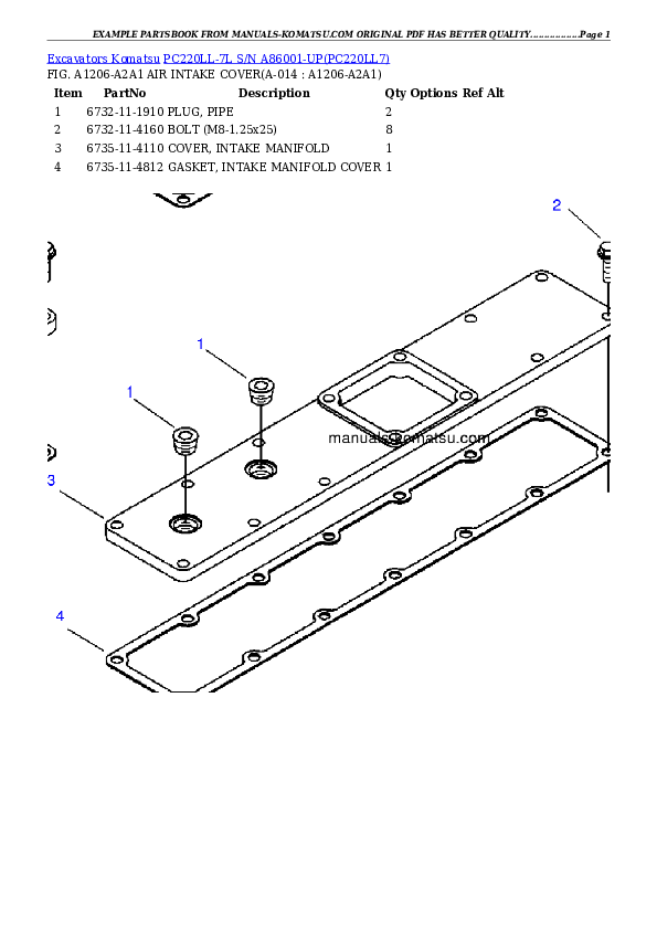 Protected: PC220LL-7L S/N A86001-UP Partsbook