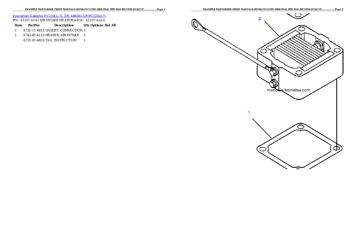 Protected: PC220LL-7L S/N A86001-UP Partsbook