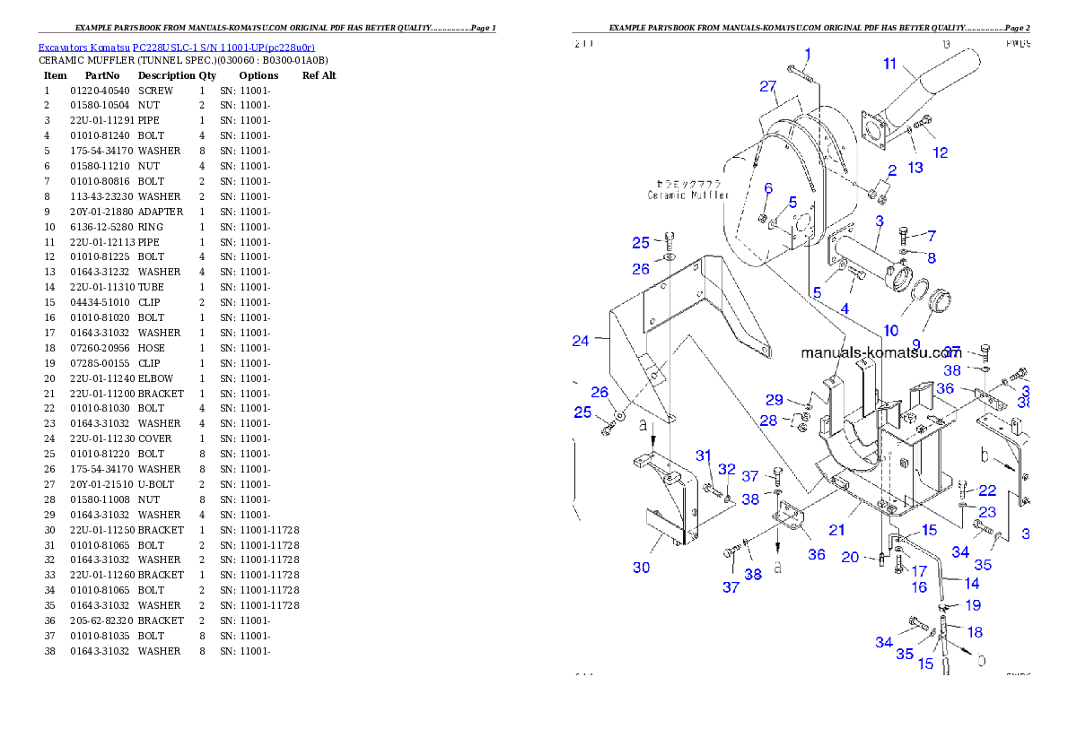 Protected: PC228USLC-1 S/N 11001-UP (For New Zealand) Partsbook
