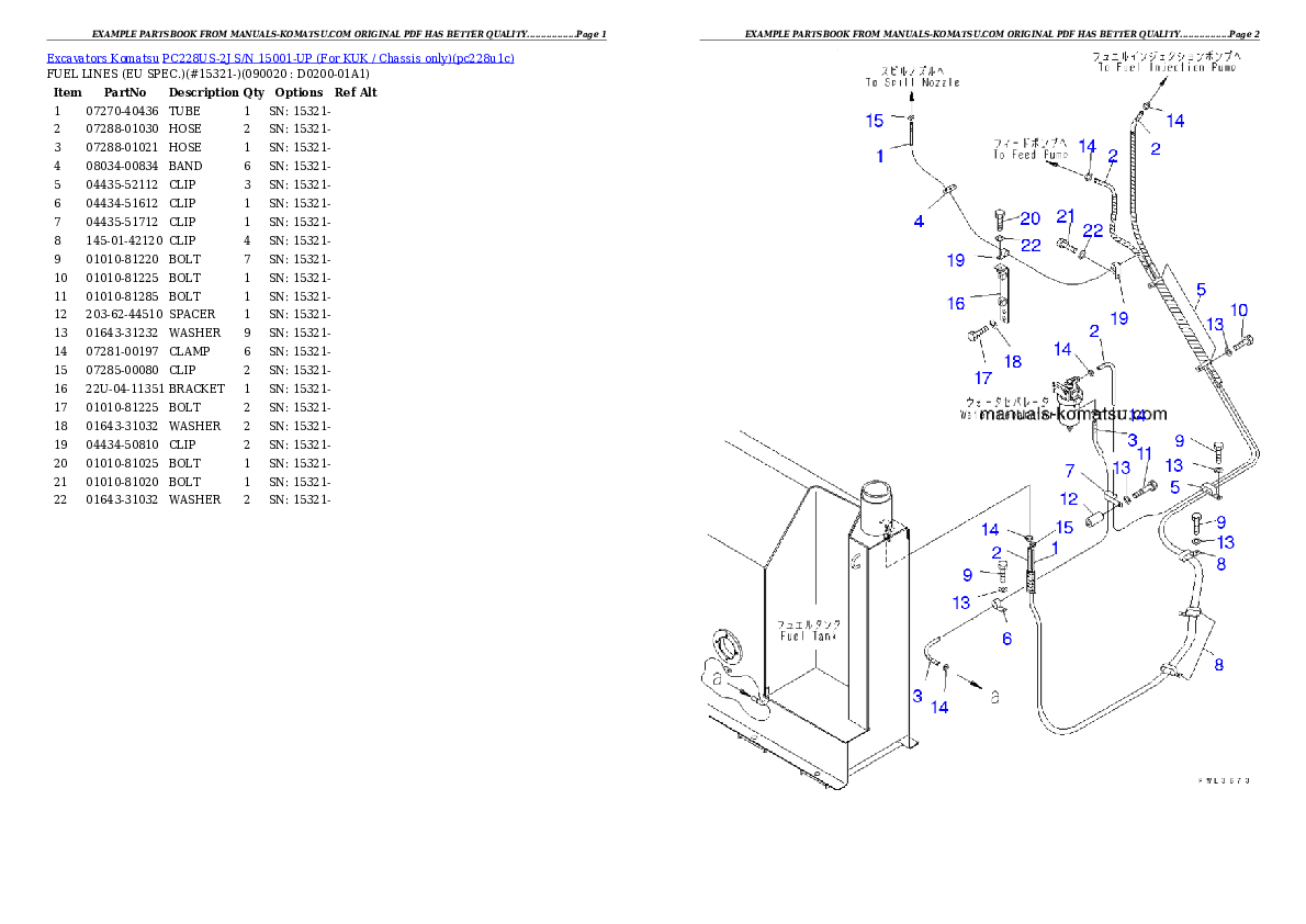 Protected: PC228US-2J S/N 15001-UP (For KUK / Chassis only) Partsbook
