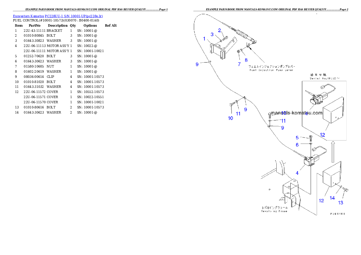 Protected: PC228UU-1 S/N 10001-UP (For New Zealand) Partsbook