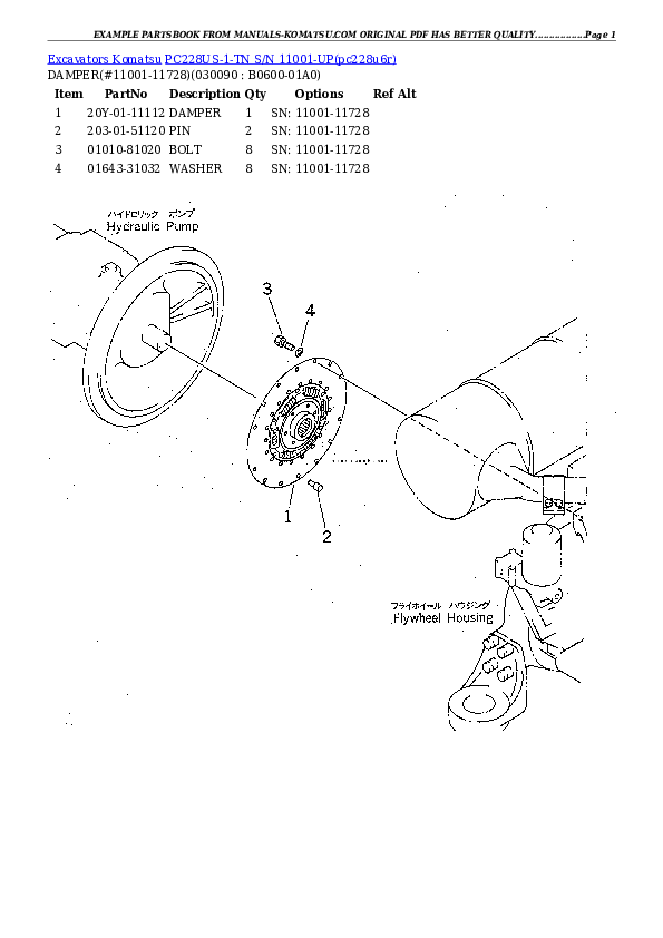 Protected: PC228US-1-TN S/N 11001-UP Partsbook