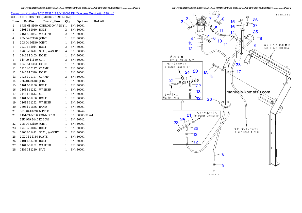 Protected: PC228USLC-3 S/N 30001-UP (Overseas Version) Partsbook