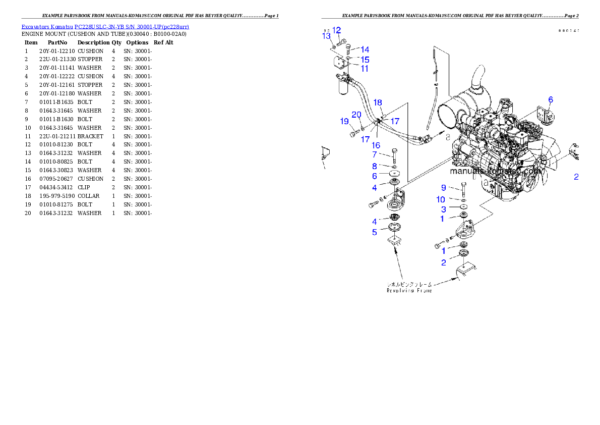 Protected: PC228USLC-3N-YB S/N 30001-UP Partsbook