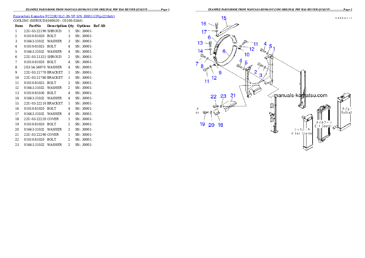 Protected: PC228USLC-3N-YP S/N 30001-UP Partsbook