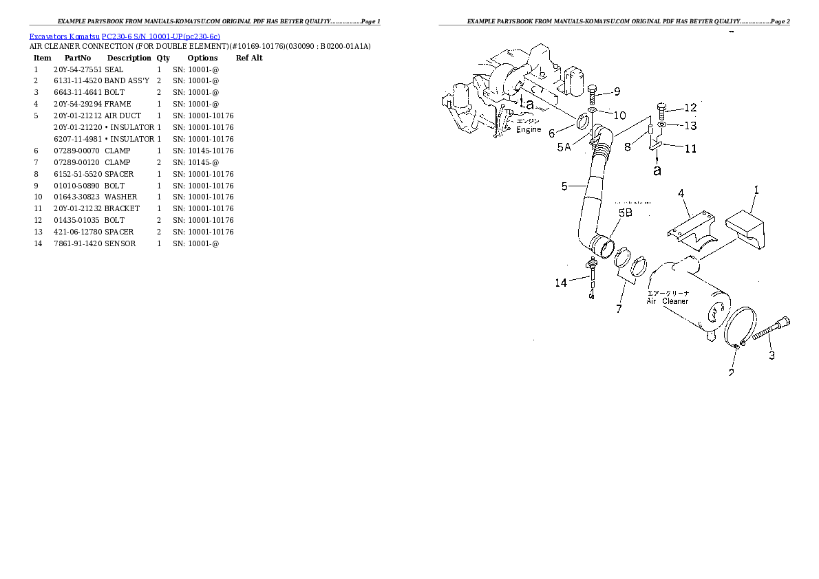 Protected: PC230-6 S/N 10001-UP Partsbook