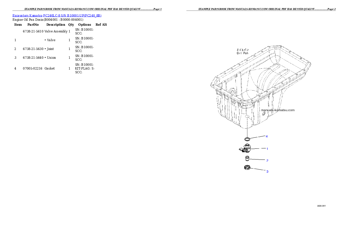 Protected: PC240LC-8 S/N B10001-UP Partsbook