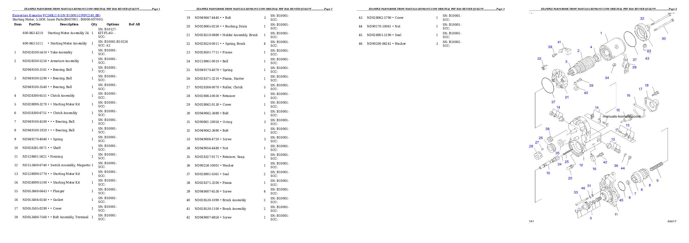 Protected: PC240LC-8 S/N B10001-UP Partsbook