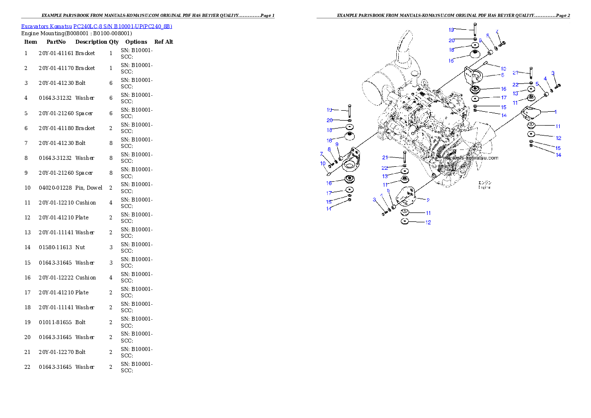 Protected: PC240LC-8 S/N B10001-UP Partsbook