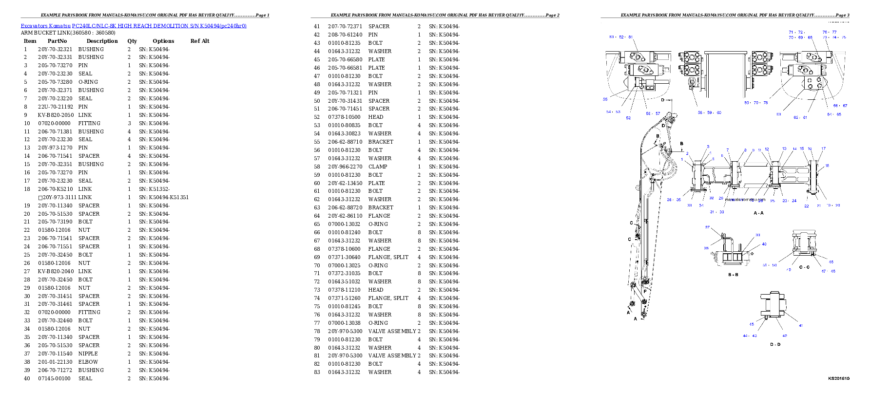Protected: PC240LC/NLC-8K HIGH REACH DEMOLITION S/N K50494 Partsbook