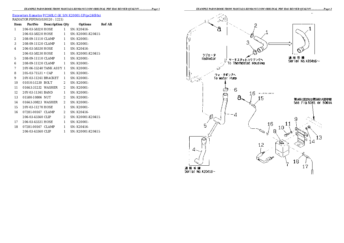 Protected: PC240LC-5K S/N K20001-UP Partsbook