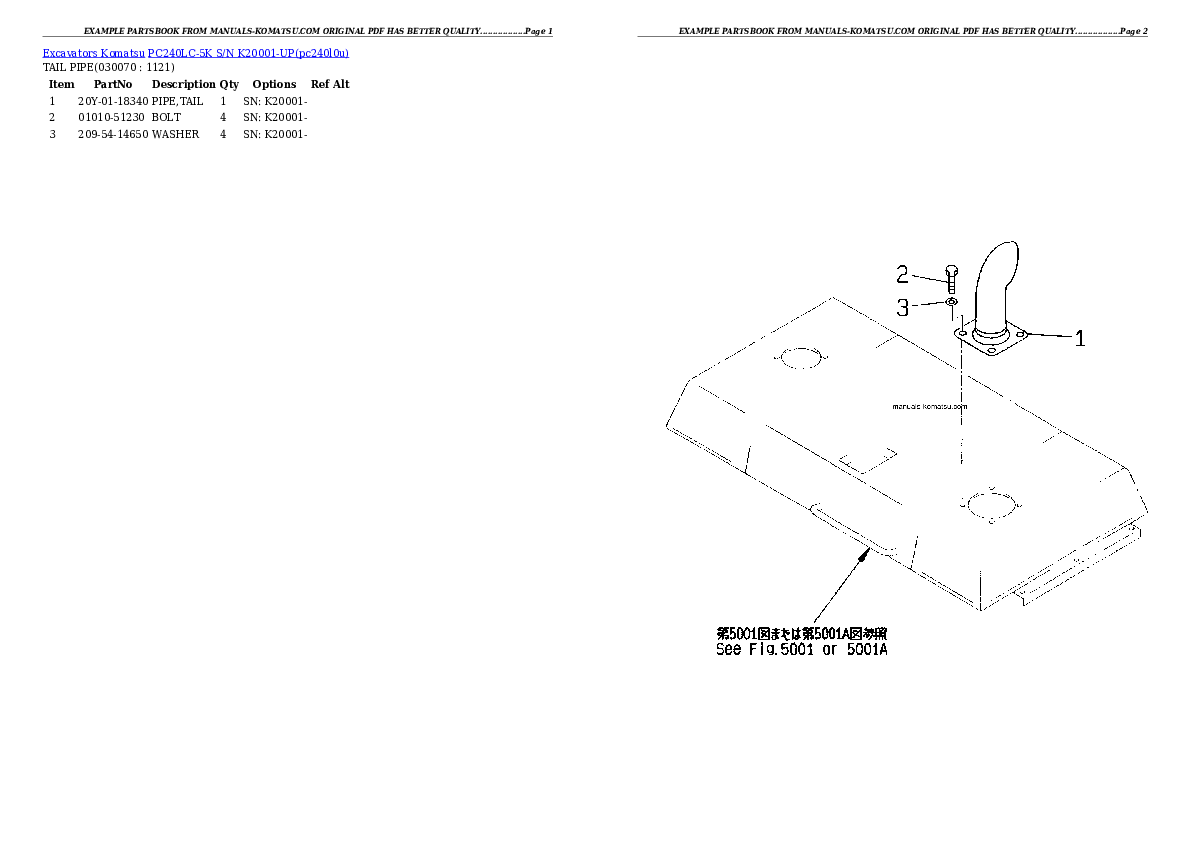 Protected: PC240LC-5K S/N K20001-UP Partsbook