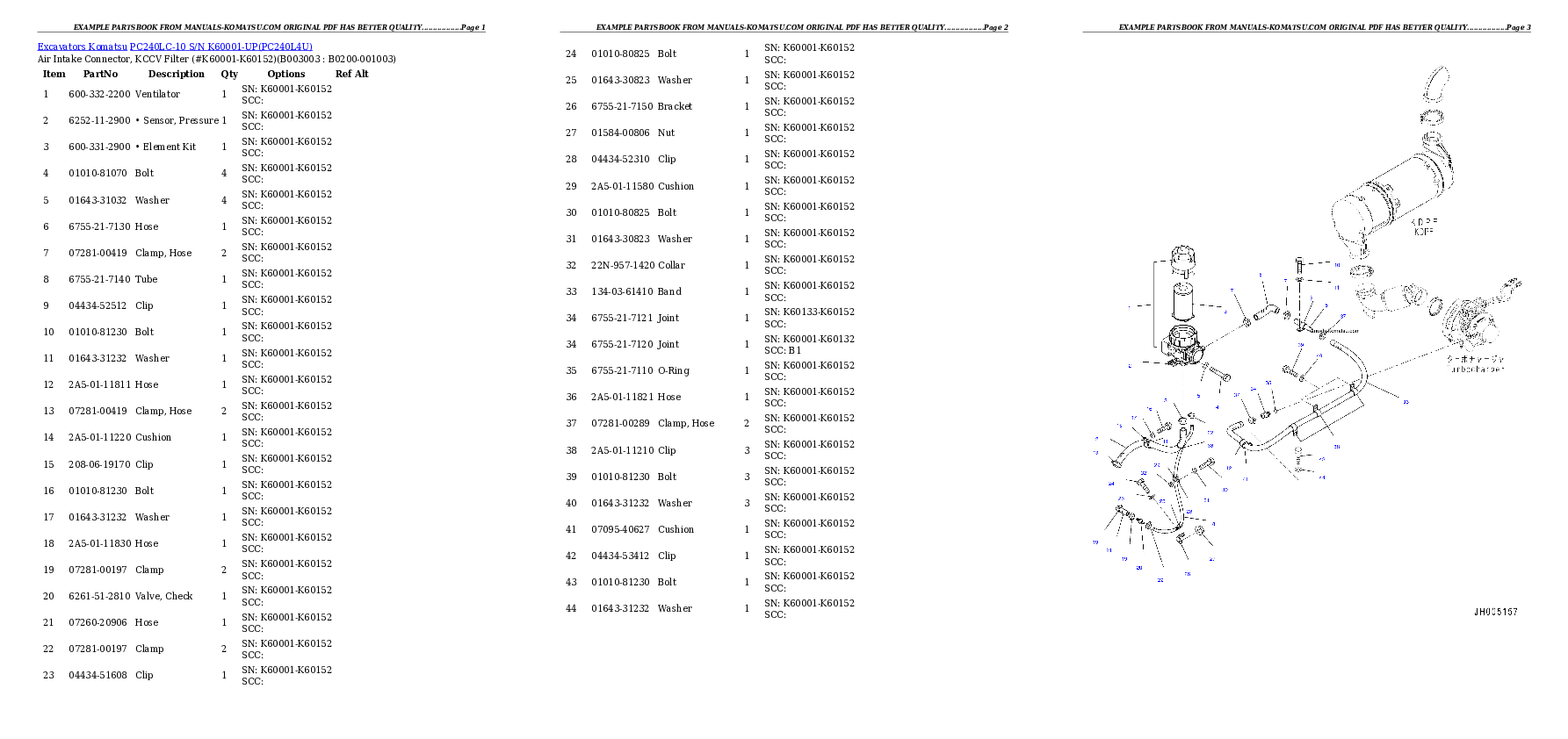 Protected: PC240LC-10 S/N K60001-UP Partsbook