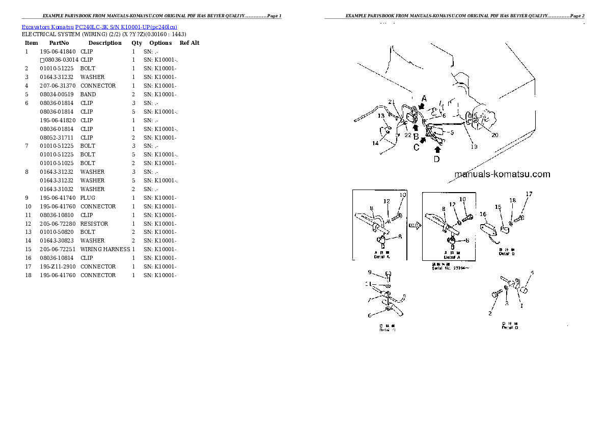 Protected: PC240LC-3K S/N K10001-UP Partsbook