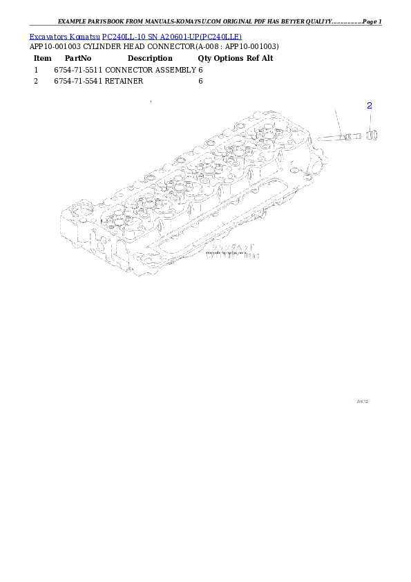 Protected: PC240LL-10 SN A20601-UP Partsbook