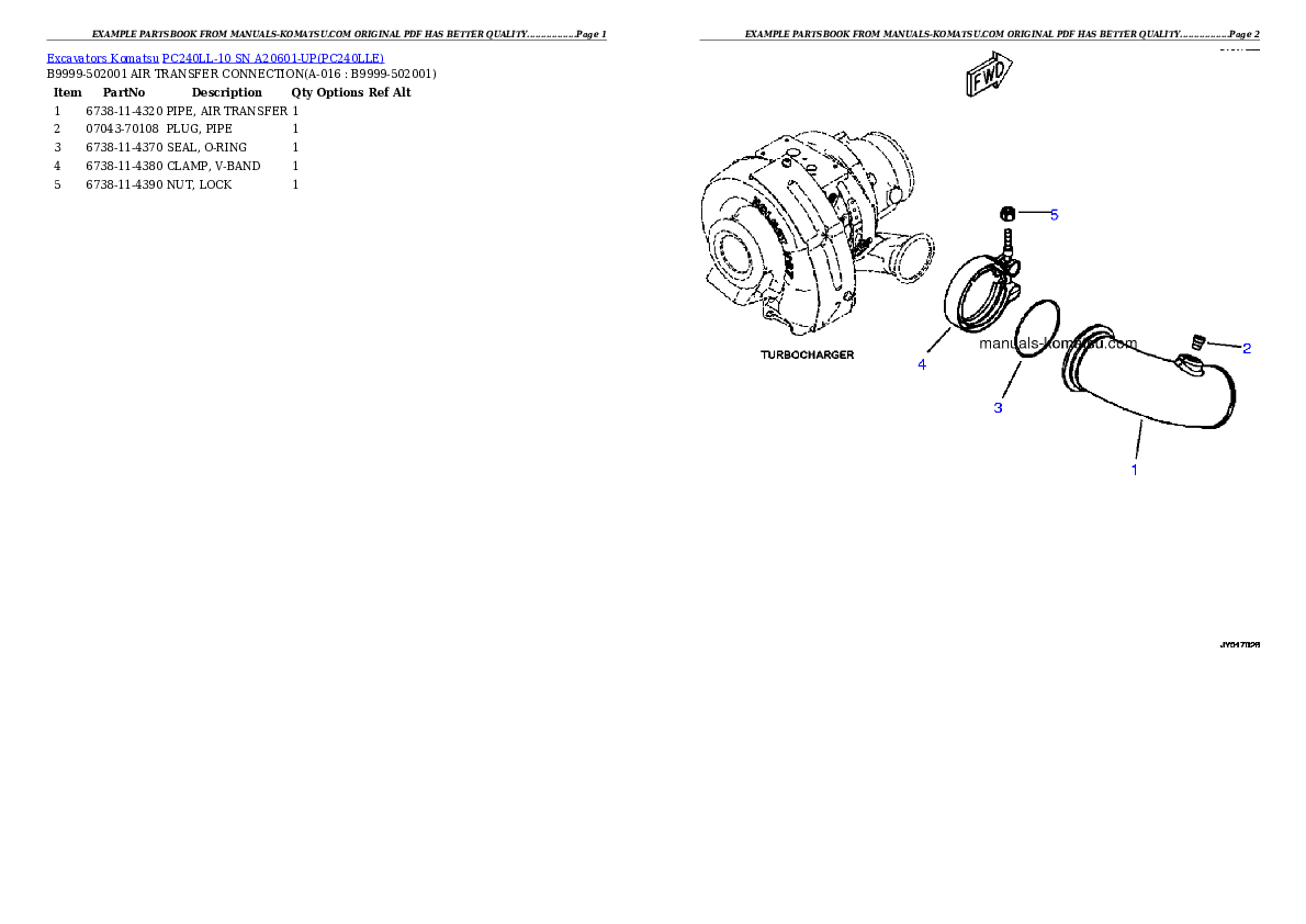 Protected: PC240LL-10 SN A20601-UP Partsbook