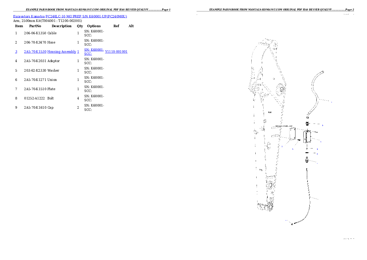 Protected: PC240LC-10 MG PREP S/N K60001-UP Partsbook