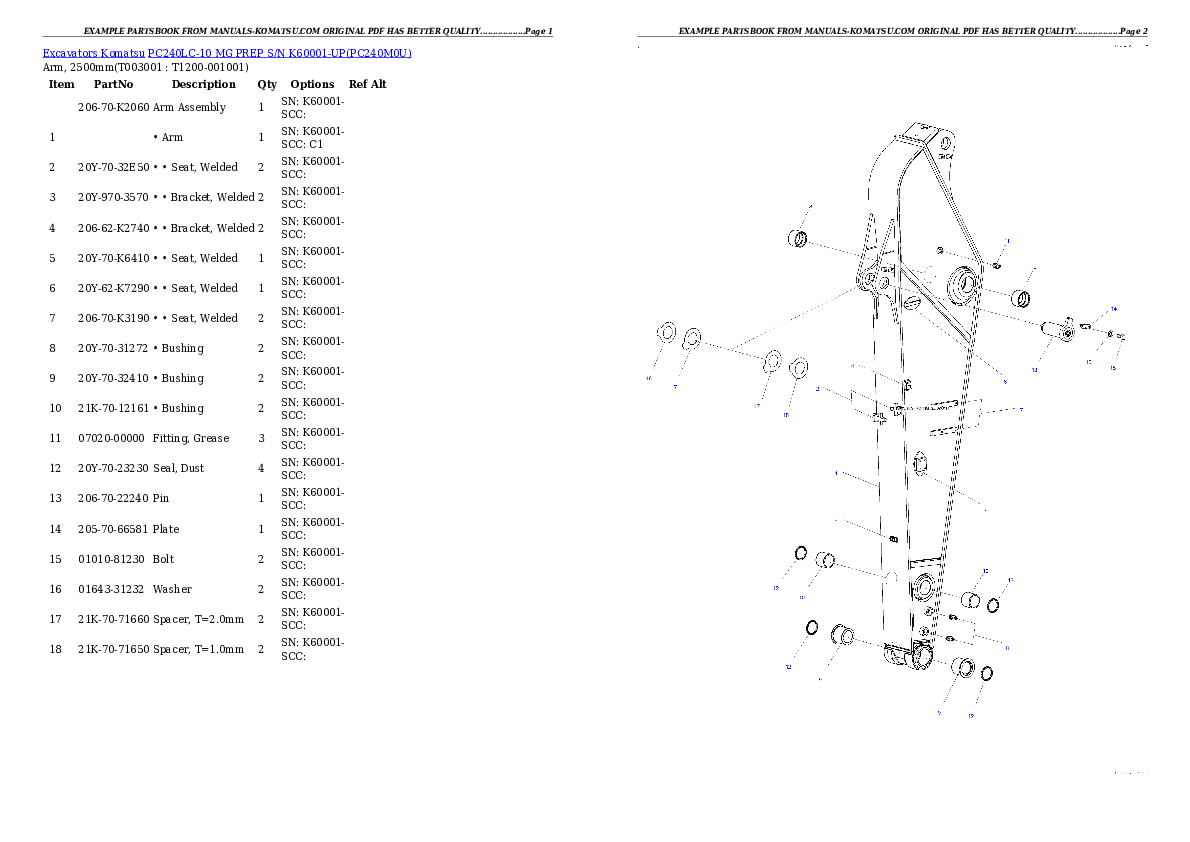 Protected: PC240LC-10 MG PREP S/N K60001-UP Partsbook